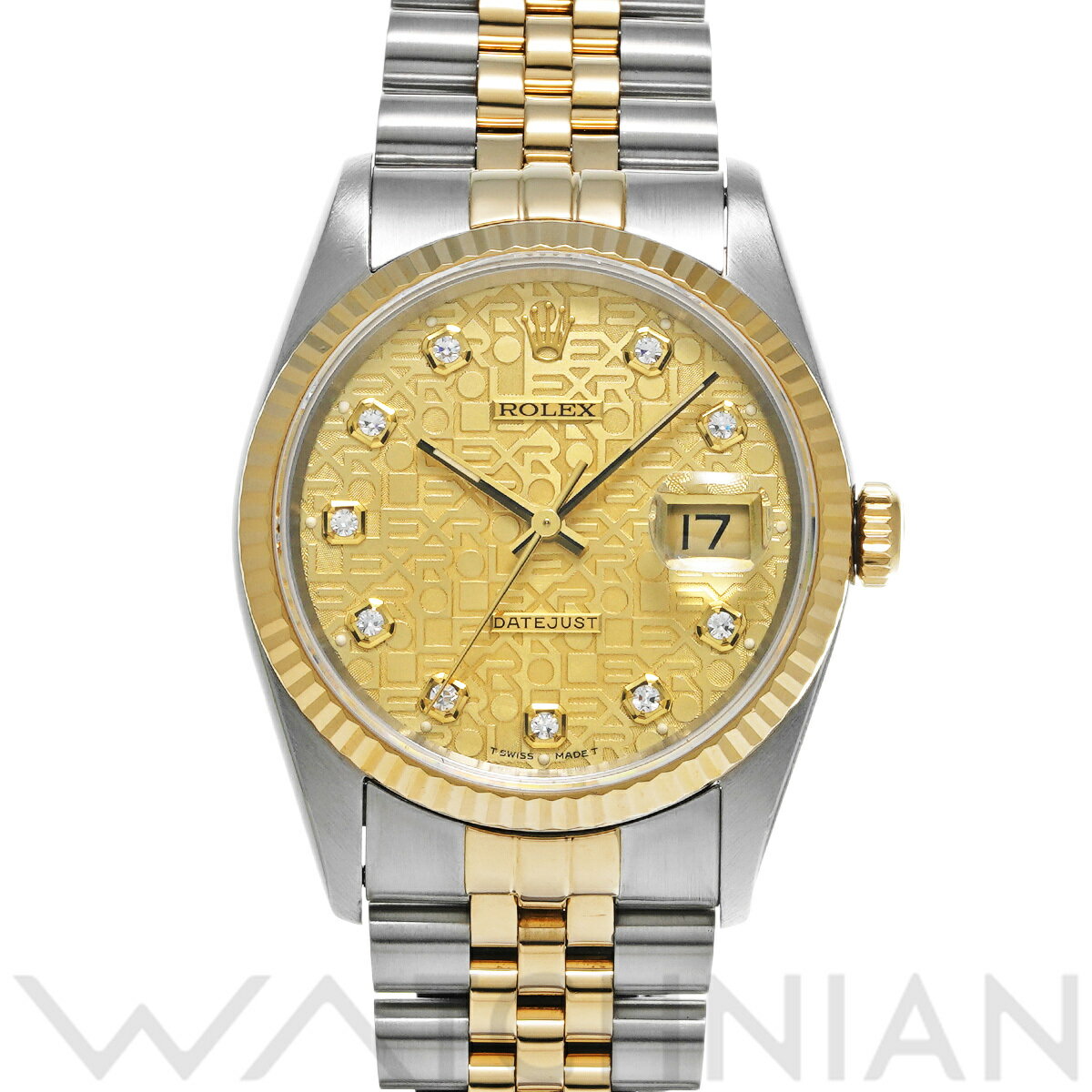 【ローン60回払い無金利】【中古】 ロレックス ROLEX デイトジャスト 16233G W番(1994年頃製造) シャンパンコンピュータ/ダイヤモンド メンズ 腕時計 ロレックス 時計 高級腕時計 ブランド