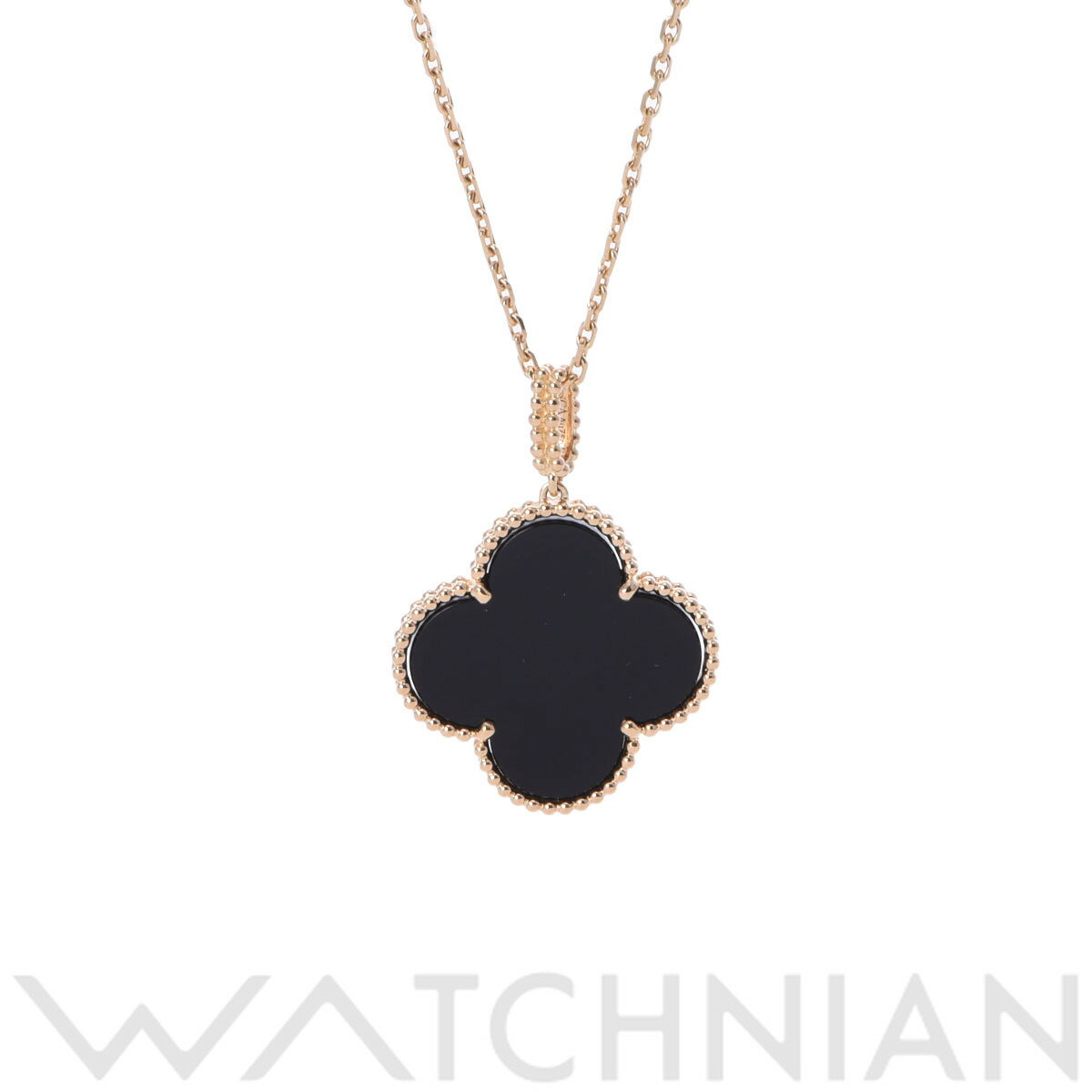 【5種選べるクーポン＆P2倍 6/4,5】【ローン60回払い無金利】【中古】 ヴァン クリーフ&アーペル Van Cleef & Arpels マジックアルハンブラ ネックレス K18イエローゴールド オニキス レディース ネックレス ヴァン クリーフ&アーペルのサムネイル