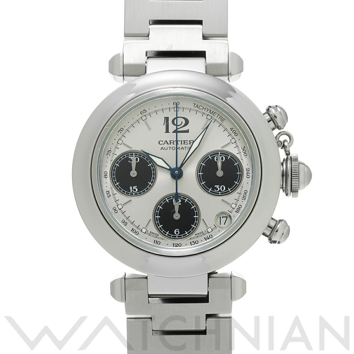 【ローン60回払い無金利】【中古】 カルティエ CARTIER パシャC クロノグラフ W31048 ...