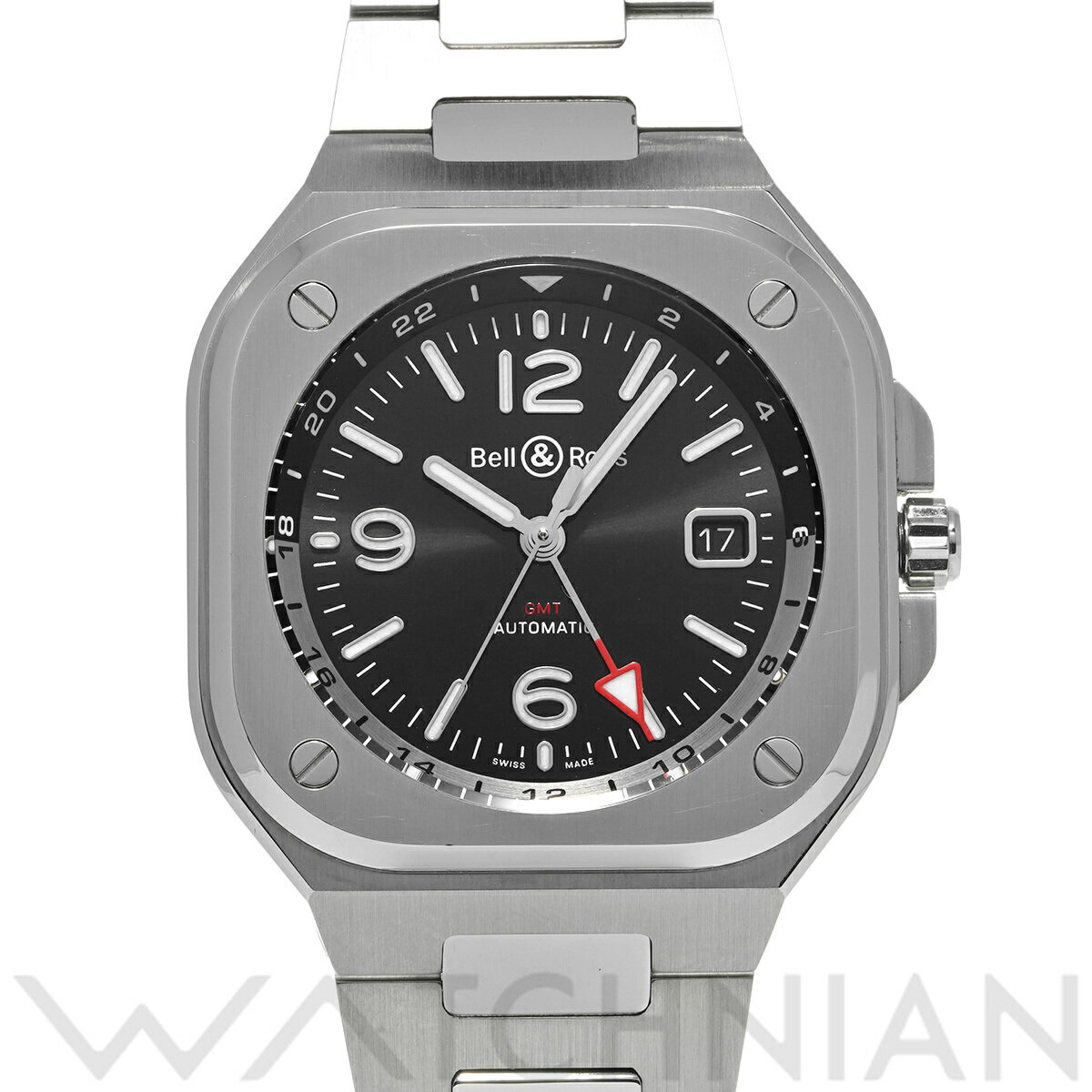 【ローン60回払い無金利】【中古】 ベル＆ロス Bell & Ross BR 05 GMT ブラック BR05G-BL-ST/SST ブラック メンズ 腕時計 ベル＆ロス 時計 高級腕時計 ブランド