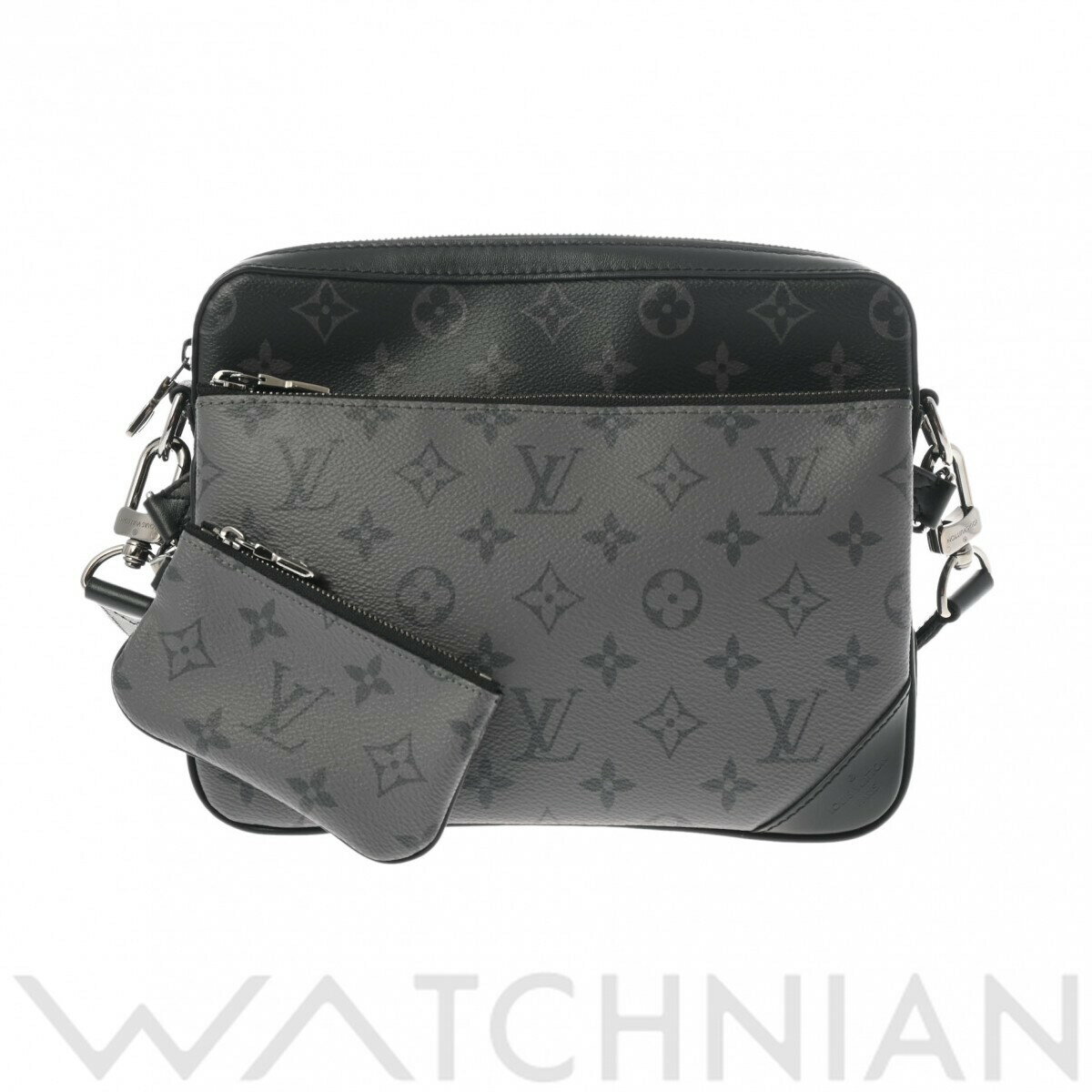 【全品ポイント2倍 5/30】【ローン60回払い無金利】【中古】 ルイ ヴィトン LOUIS VUITTON モノグラムエクリプス トリオ メッセンジャー ブラック M69443 モノグラム・エクリプス・リバース・キャンバス メンズ メッセンジャーバッグ ヴィトンバッグ バック ブランド