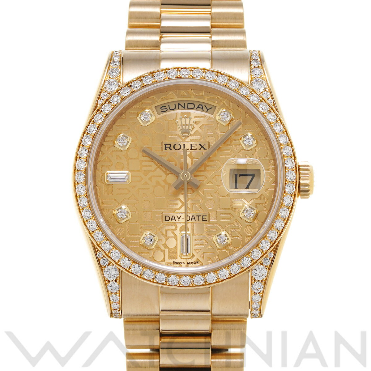 【5種選べるクーポン】【ローン60回払い無金利】【中古】 ロレックス ROLEX デイデイト 36 118388A ランダムシリアル シャンパンコンピュータ/ダイヤモンド メンズ 腕時計 ロレックス 時計 高級腕時計 ブランド