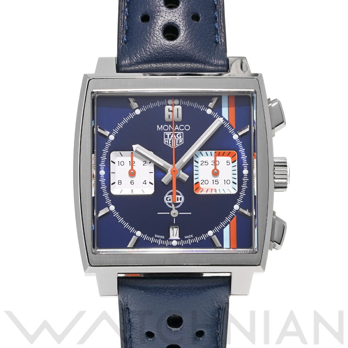 【ローン60回払い無金利】【中古】 タグ ホイヤー TAG HEUER モナコ キャリバーホイヤー02 クロノグラフ ガルフ CBL2115.FC6494 ブルー/シルバー メンズ 腕時計 タグ ホイヤー 時計 高級腕時計 ブランド