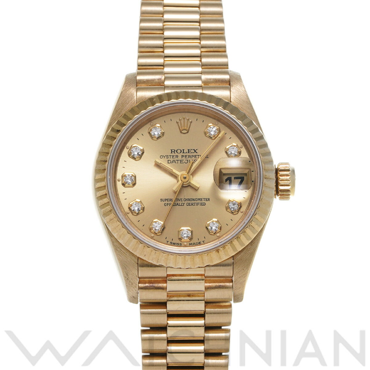 【ローン60回払い無金利】【中古】 ロレックス ROLEX デイトジャスト 69178G W番(1994年頃製造) シャンパン/ダイヤモンド レディース 腕時計 ロレックス 時計 高級腕時計 ブランド