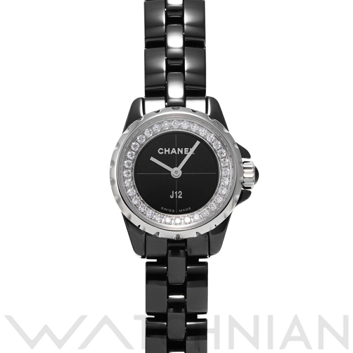 【4種選べるクーポン】【ローン60回払い無金利】【中古】 シャネル CHANEL J12 XS H5235 ブラック/ダイヤモンド レディース 腕時計 シャネル 時計 高級腕時計 ブランド