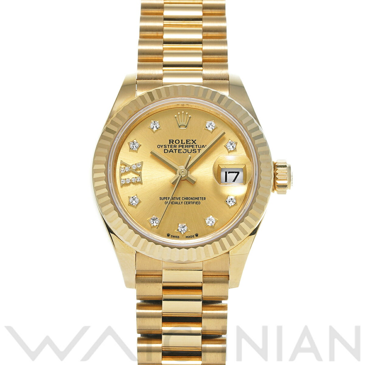 【ローン60回払い無金利】【中古】 ロレックス ROLEX デイトジャスト レディ 28 279178G ランダムシリアル シャンパン/ダイヤモンド レディース 腕時計 ロレックス 時計 高級腕時計 ブランド