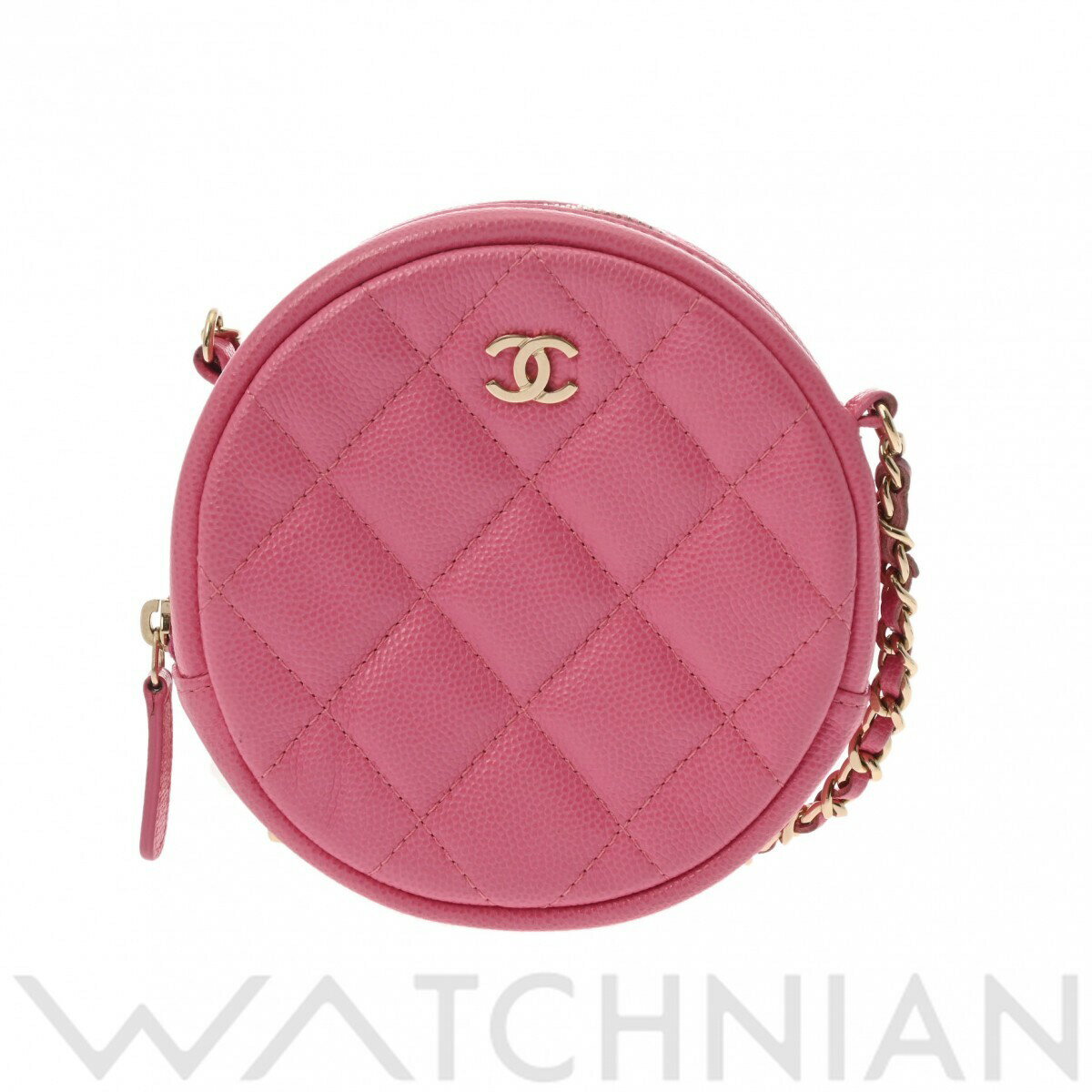 シャネル CHANEL ラウンド チェーンクラッチ ピンク AP0245 キャビアスキン レディース ショルダーバッグ chanel シャネル バッグ バック ブランド 【ローン60回払い無金利】【中古】のサムネイル