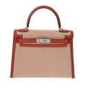 【〜5/3 最大3万円クーポン】エルメス HERMES ケリー 28 外縫い エクリュ/ローズテキサス トワルアッシュ/ヴォースイフト レディース 2WAYバッ...