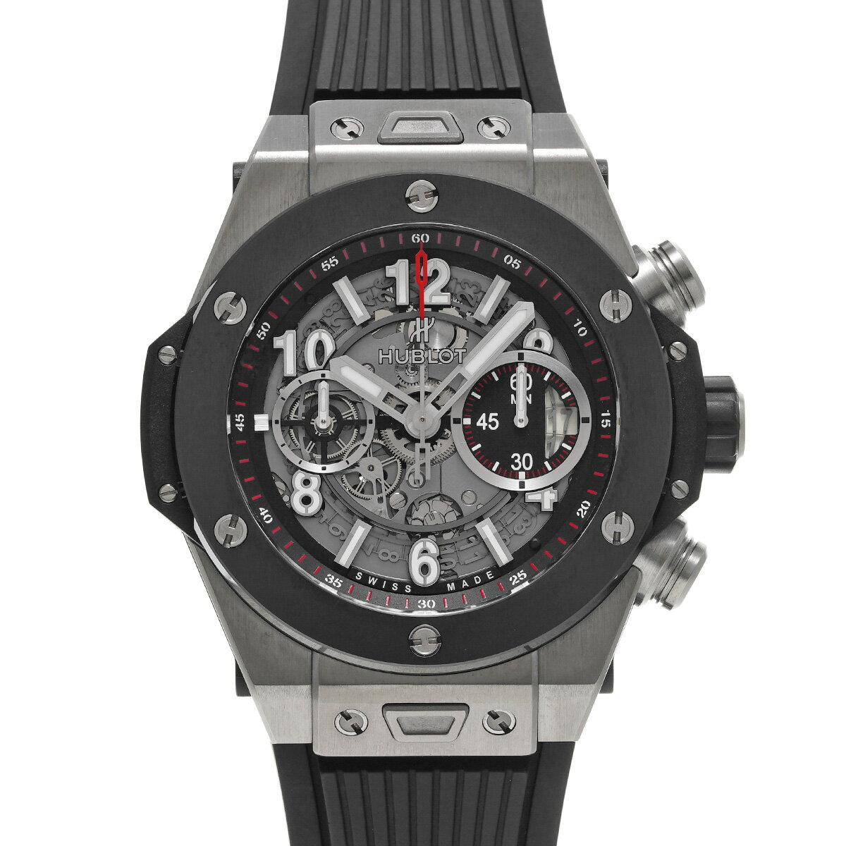 【〜1/5 最大2万円クーポン】ウブロ HUBLOT ビッグバン ウニコ チタニウム セラミック 411.NM.1170.RX マットブラックスケルトン メンズ 腕時計 ウブロ 時計 高級腕時計 ブランド 【ローン60回払い無金利】【中古】