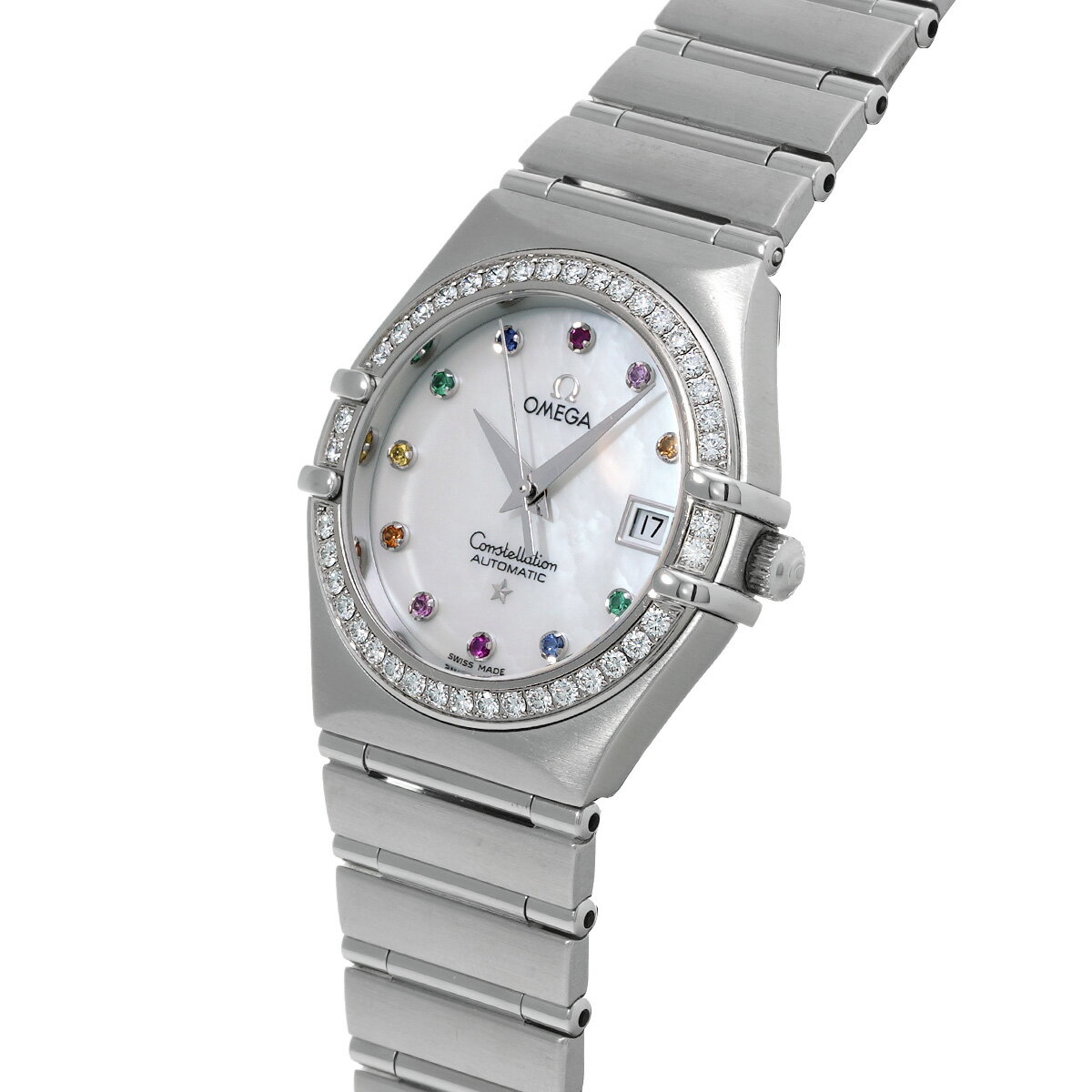 【ローン60回払い無金利】【中古】 オメガ OMEGA コンステレーション アイリス 1499.79 ホワイトシェル/カラーストーン レディース 腕時計 オメガ 時計 高級腕時計 ブランドのサムネイル