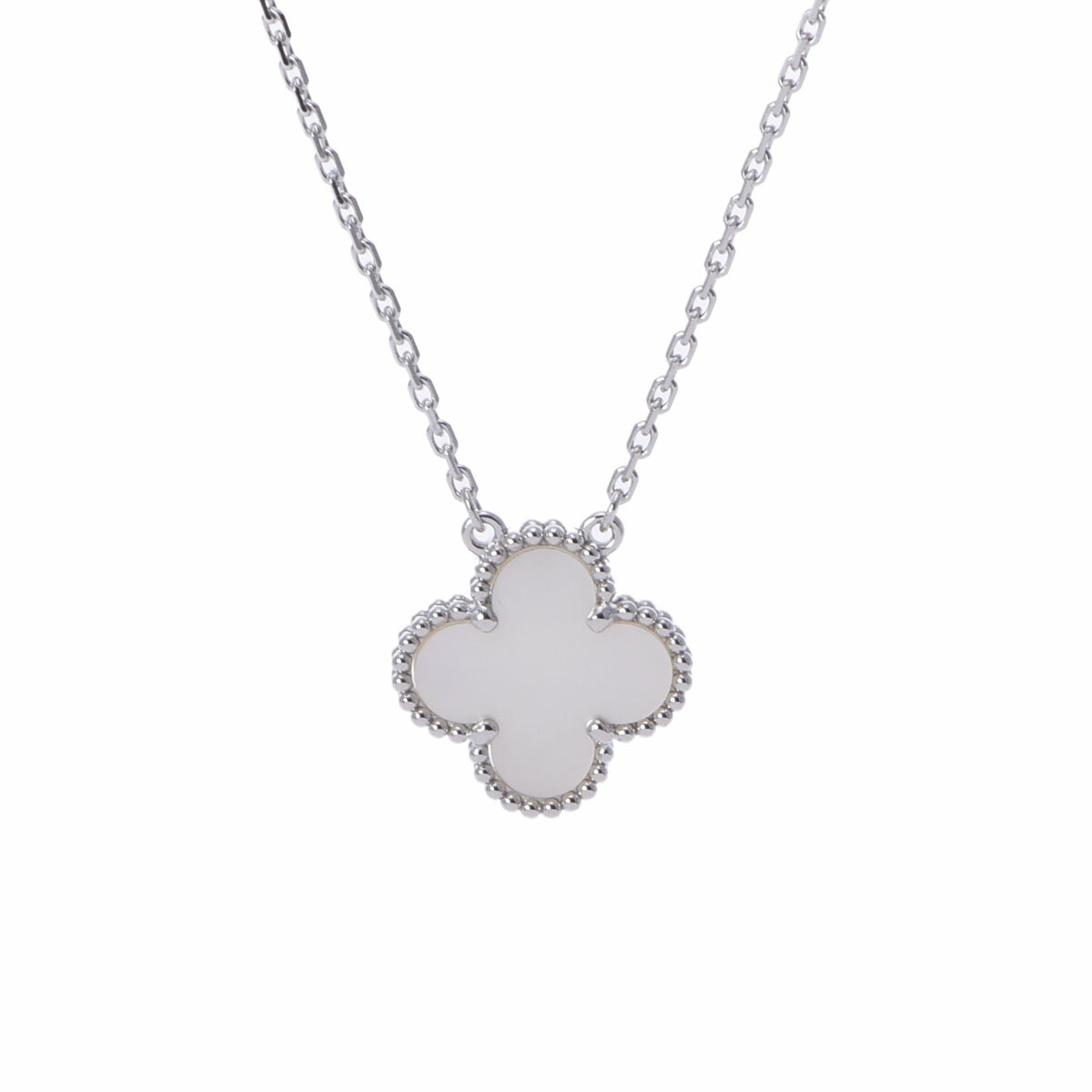 【ローン60回払い無金利】【中古】 ヴァン クリーフ&アーペル Van Cleef & Arpels ヴィンテージアルハンブラネックレス VCARF48700 K18ホワイトゴールド マザーオブパール レディース ネックレス ヴァン クリーフ&アーペルのサムネイル