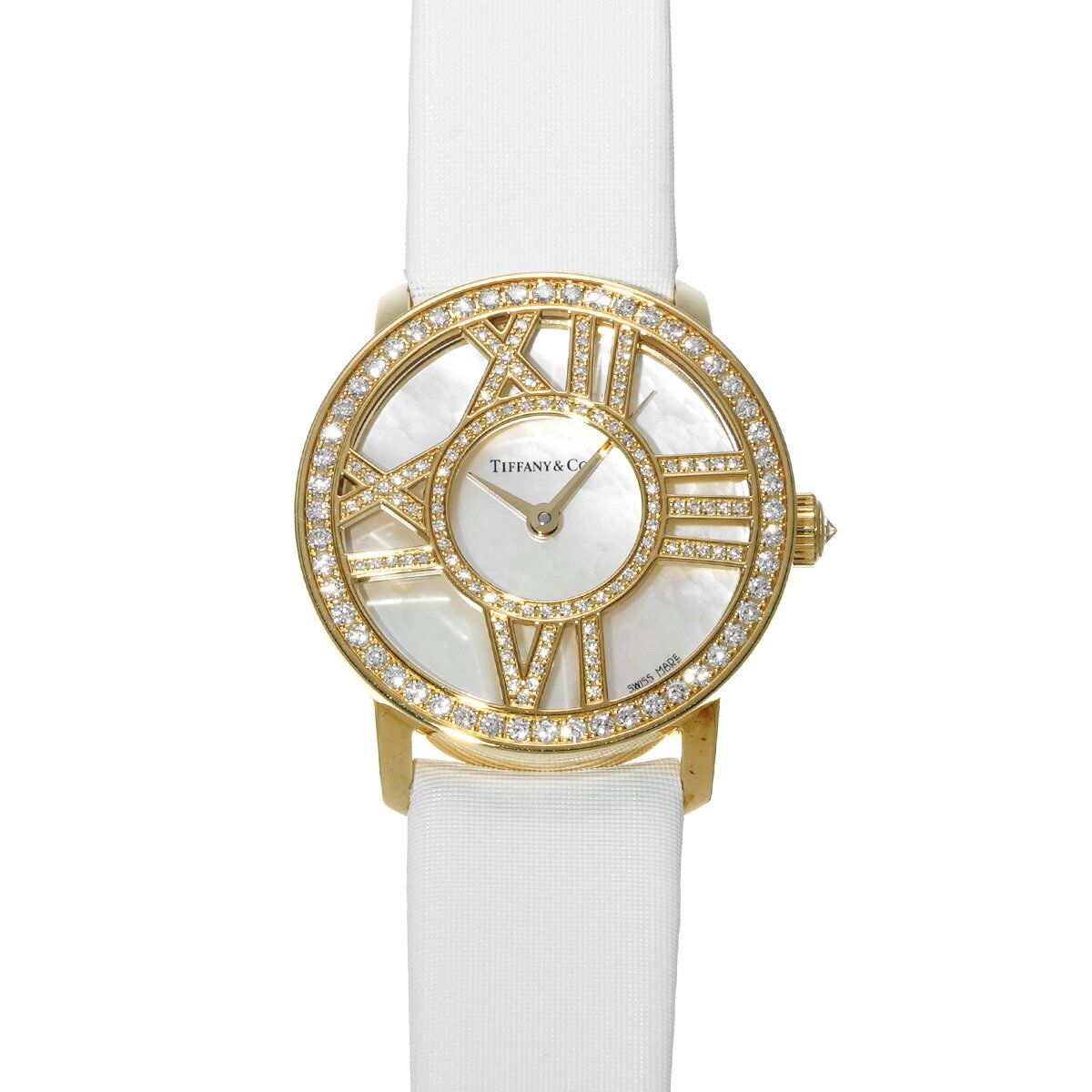【12/1 最大2万円クーポン&P2倍】ティファニー TIFFANY & Co. アトラス カクテル ラウンド Z1900.10.50E91A40B ホワイトシェル レディース 腕時計 ティファニー 時計 高級腕時計 ブランド 【ローン60回払い無金利】【中古】 その1