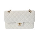 シャネル CHANEL マトラッセ クラシック スモール ハンドバッグ 23cm ホワイト A01113 グレインドカーフスキン レディース ショルダーバッグ ...