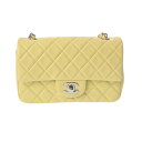 【最大3万円クーポン】シャネル CHANEL ミニ クラシック ハンドバッグ 20cm ライトイエロー A69900 ラムスキン レディース ショルダーバッグ ...