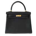 【〜5/3 最大3万円クーポン】エルメス HERMES ケリー 25 内縫い 2WAY ブラック トゴ レディース ハンドバッグ エルメス バッグ バック ブラ...