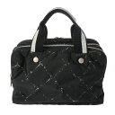 【〜5/3 最大3万円クーポン】シャネル CHANEL 旧トラベルライン ミニボストンバッグ ブラック ナイロン レディース ハンドバッグ chanel シャネ...