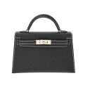 【5/1 最大3万円クーポン&P2倍】エルメス HERMES ミニケリー2 ホワイトステッチ SPオーダー 2WAY ブラック ヴォーエプソン レディース ハン...