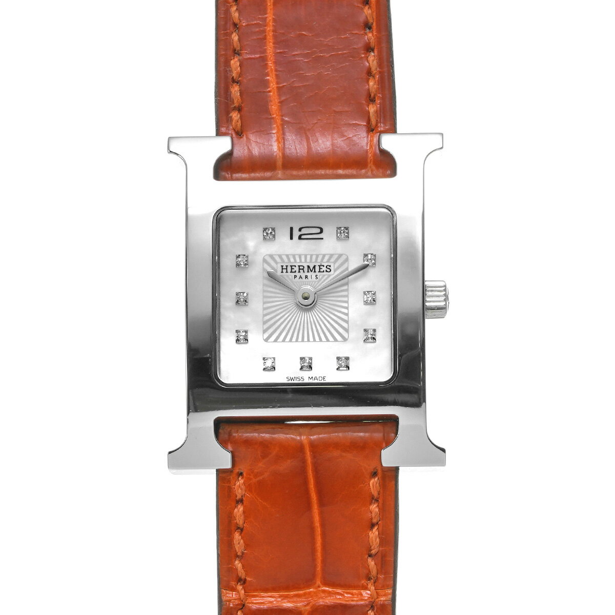 【12/1 最大2万円クーポン&P2倍】エルメス HERMES Hウォッチ HH1.210.290 ホワイト レディース 腕時計 エルメス 時計 高級腕時計 ブランド 【ローン60回払い無金利】【中古】 その1
