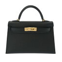【〜7/11 最大3万円クーポン】エルメス HERMES ミニケリー2 SPオーダー 2WAY ブラック ヴォーエプソン レディース ハンドバッグ エルメス バ...