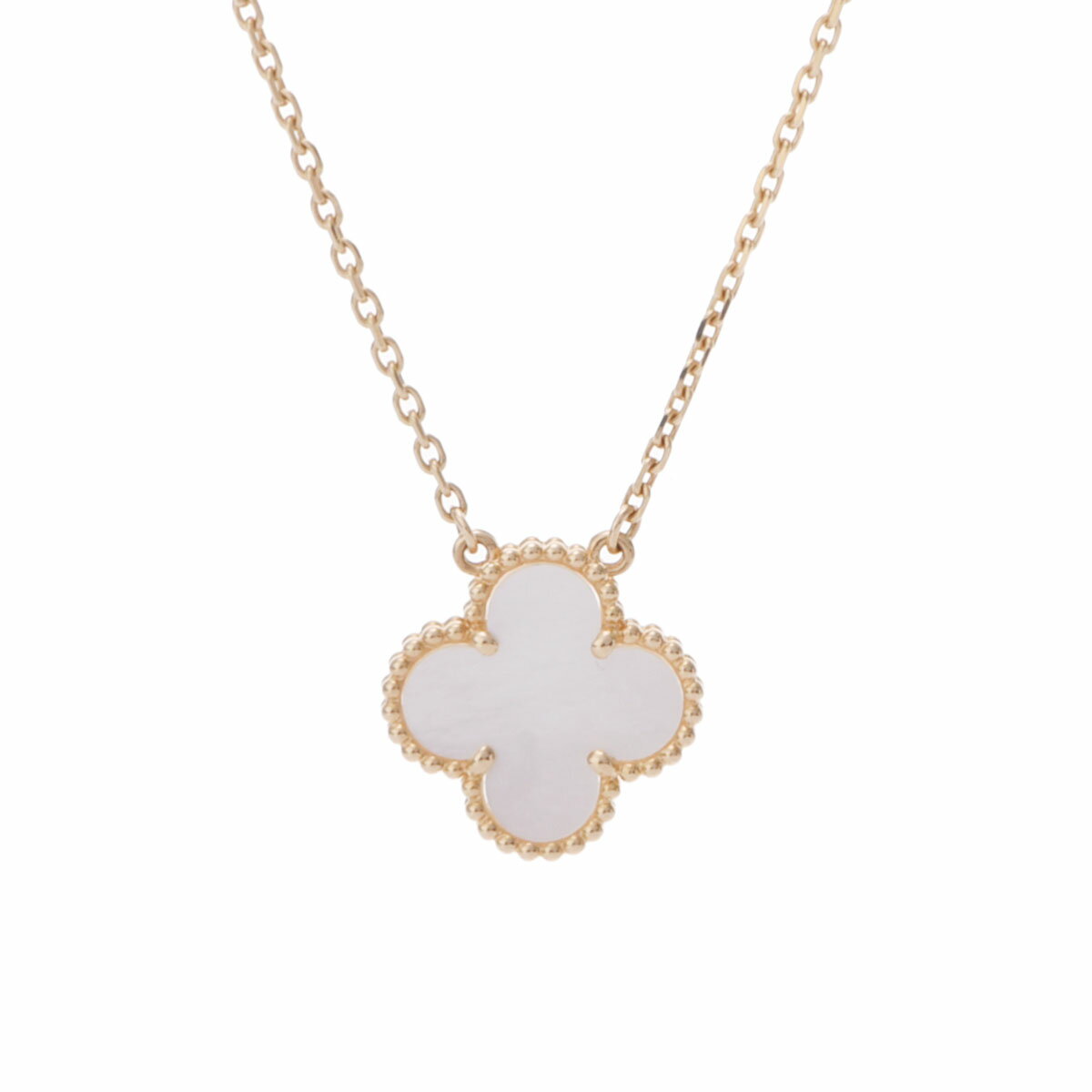 【3/1 ポイント2倍】ヴァン クリーフ&アーペル Van Cleef & Arpels ヴィンテージアルハンブラネックレス K18イエローゴールド マザーオブパール レディース ネックレス ヴァン クリーフ&アーペル 【ローン60回払い無金利】【中古】のサムネイル
