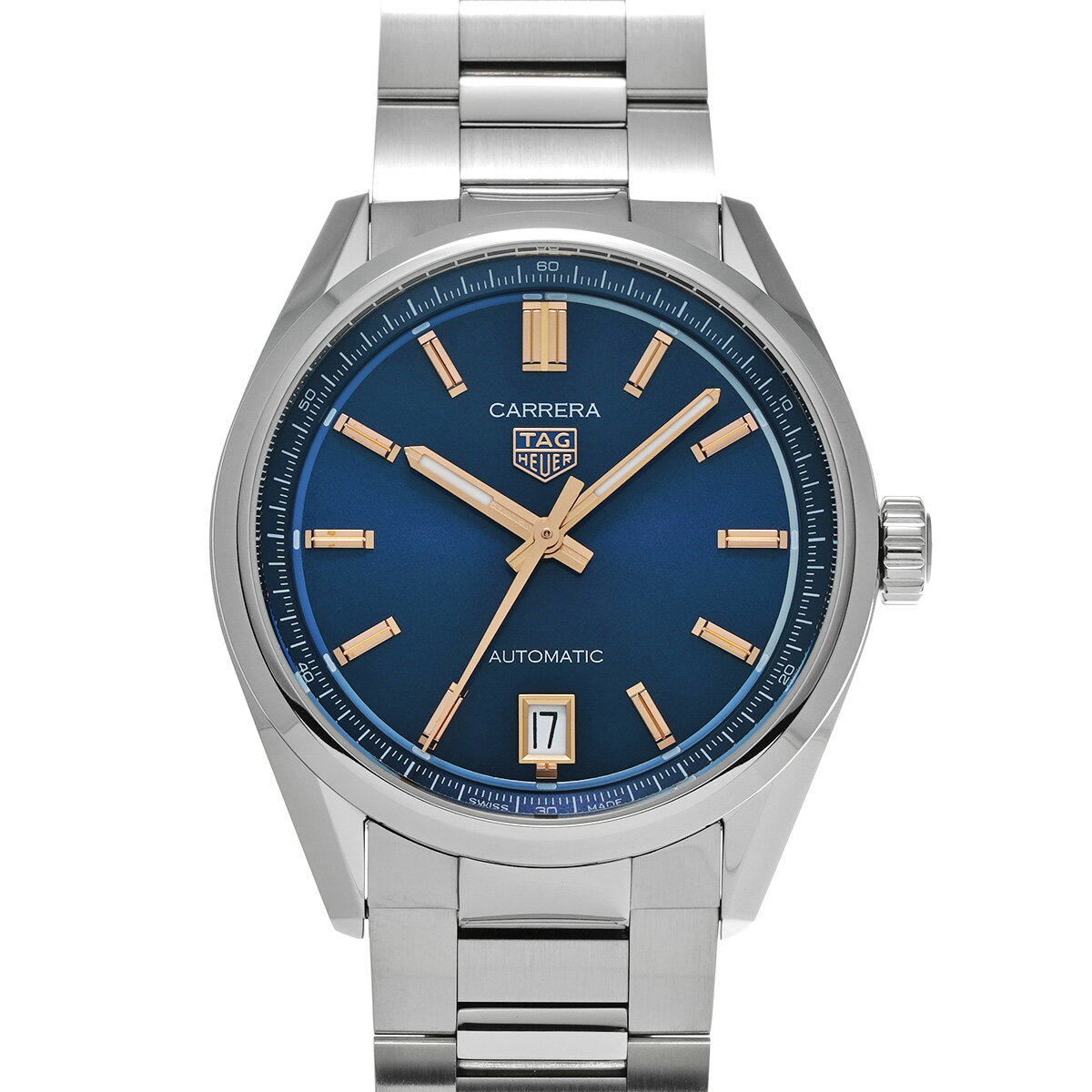 タグ ホイヤー TAG HEUER カレラ デイト キャリバー7 WBN2311.BA0001 ブルー メンズ 腕時計 タグ ホイヤー 時計 高級腕時計 ブランド 【ローン36回払い無金利】【中古】