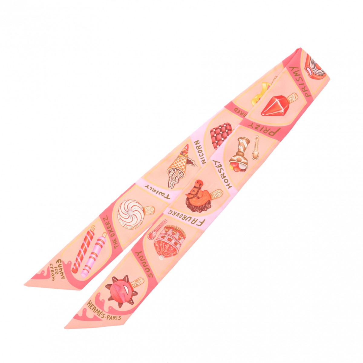 【1/30 最大2万円クーポン&P2倍】エルメス HERMES ツイリー FUNNY ICECREAM マルチカラー 064109S シルク100％ レディース スカーフ エルメス 【ローン60回払い無金利】【中古】のサムネイル