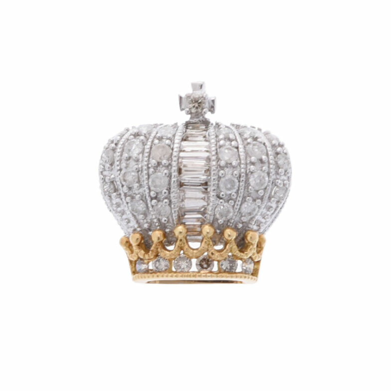 笠原真寿美 Masumi Kasahara クラウン ペンダントトップ K18ホワイトゴールド/K18イエローゴールド ダイヤモンド レディース ペンダントトップ 笠原真寿美 【ローン36回払い無金利】【中古】のサムネイル