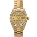 【〜5/3 最大3万円クーポン】ロレックス ROLEX デイトジャスト 69258G E番(1990年頃製造) シャンパン/ダイヤモンド/ピンクサファイア レデ...