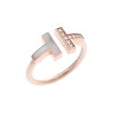 ティファニー TIFFANY & Co. Tワイヤーリング K18ピンクゴールド マザーオブパール/ダイヤモンド レディース リング・指輪 ティファニー 【ローン60回払い無金利】【中古】(4)