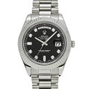 【最大3万円クーポン】ロレックス ROLEX デイデイトII 218239A ランダムシリアル ブラック/ダイヤモンド メンズ 腕時計 ロレックス 時計 高級腕...