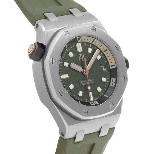 【〜9/26 最大4万円クーポン】オーデマ ピゲ AUDEMARS PIGUET ロイヤルオーク オフショア ダイバー 15720ST.OO.A052CA.01 カーキグリーン メンズ 腕時計 オーデマ ピゲ 時計 高級腕時計 ブランド 【ローン36回払い無金利】【中古】