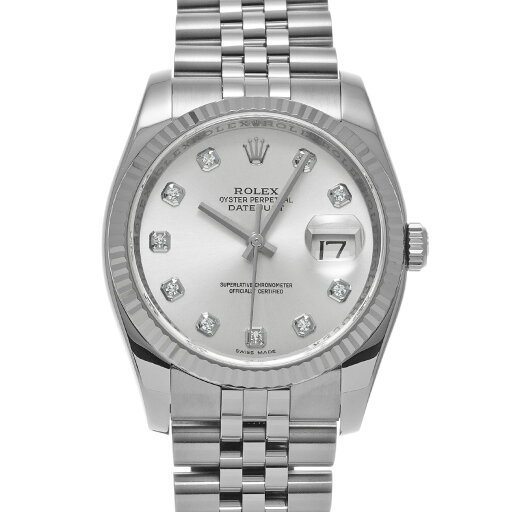 ロレックス ROLEX デイトジャスト 116234G M番(2007年頃製造) シルバー/ダイヤモンド メンズ 腕時計 ロレックス 時計 高級腕時計 ブランド 【ローン36回払い無金利】【中古】
