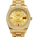 ロレックス ROLEX デイデイト II 218238BG G番(2011年頃製造) シャンパン/ダイヤモンド/ルビー メンズ 腕時計 ロレックス 時計 高級腕...