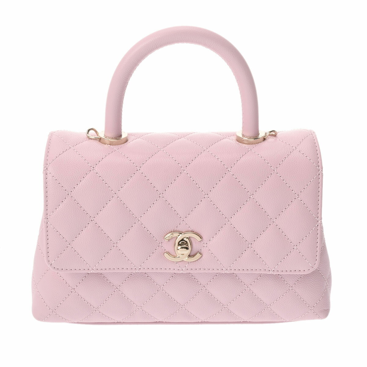 シャネル CHANEL トップハンドル フラップバッグ ピンク A92990 グレインドカーフスキン レディース ハンドバッグ chanel シャネル バッグ バック ブランド 【ローン36回払い無金利】【中古】のサムネイル