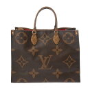 【〜4/27 最大2万円クーポン】ルイ ヴィトン LOUIS VUITTON モノグラムジャイアントリバース オンザゴー GM 旧型 2WAYトート ブラウン M44576 モノグラムキャンバス ユニセックス ハンドバッグ ヴィトンバッグ バック ブランド 【ローン60回払い無金利】【中古】(4)