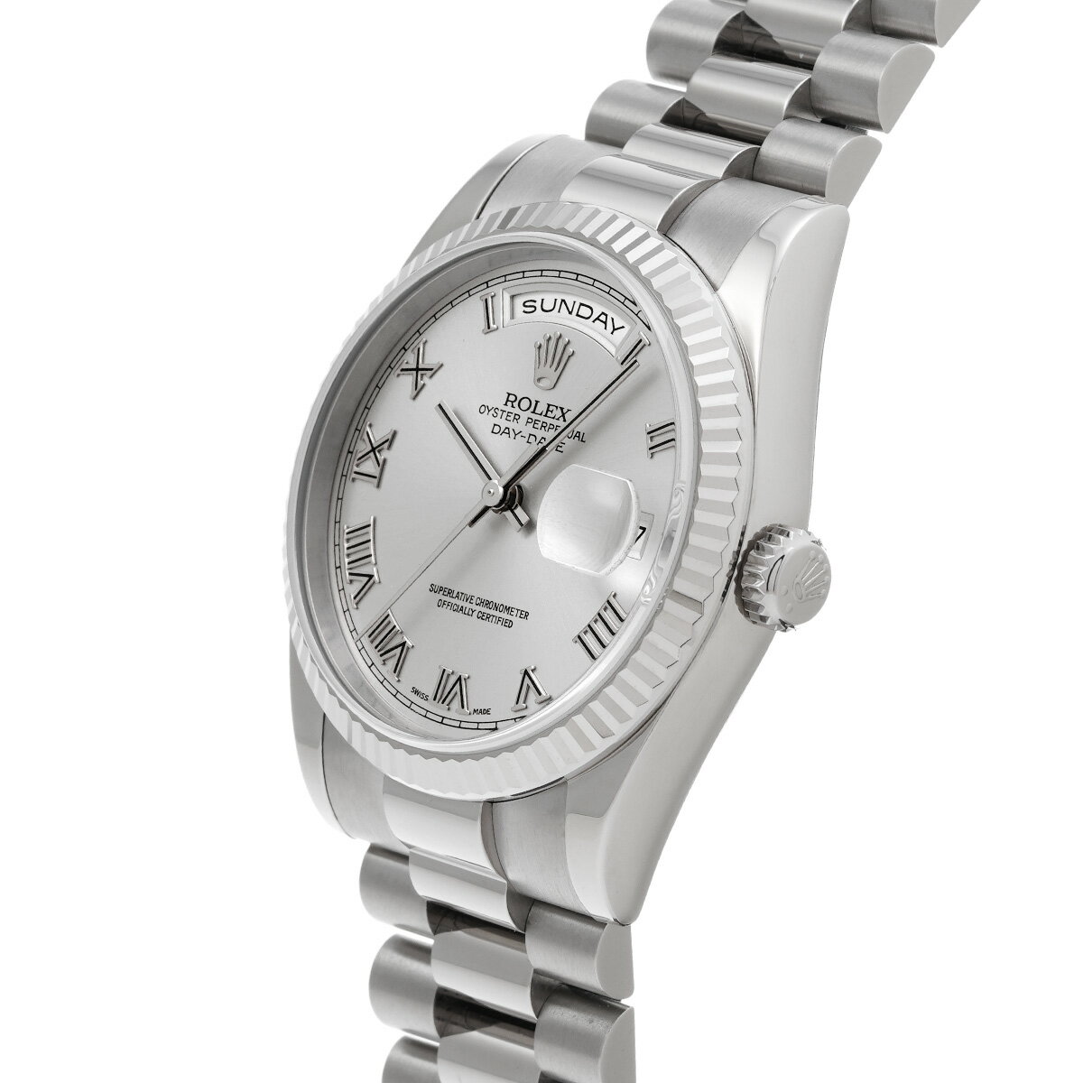 【〜6/11 最大3万円クーポン】ロレックス ROLEX デイデイト 118239 P番(2001年頃製造) シルバー メンズ 腕時計 ロレックス 時計 高級腕時計 ブランド 【ローン36回払い無金利】【中古】