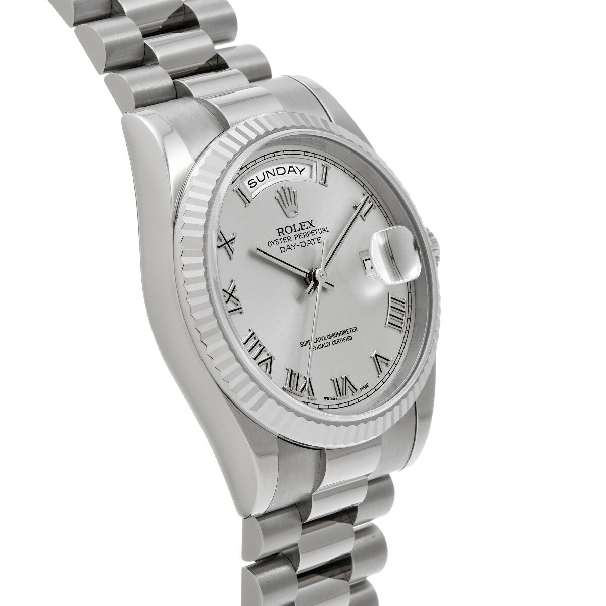【〜6/11 最大3万円クーポン】ロレックス ROLEX デイデイト 118239 P番(2001年頃製造) シルバー メンズ 腕時計 ロレックス 時計 高級腕時計 ブランド 【ローン36回払い無金利】【中古】