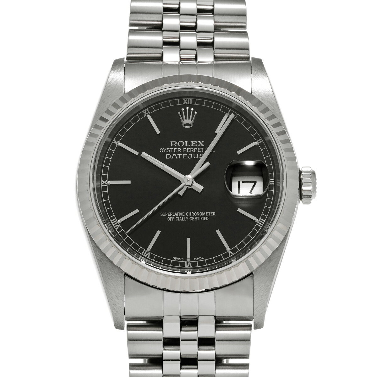 【4/10 最大2万円クーポン&P2倍】ロレックス ROLEX デイトジャスト 16234 Y番(2002年頃製造) ブラック メンズ 腕時計 ロレックス 時計 高級腕時計 ブランド 【ローン60回払い無金利】【中古】
