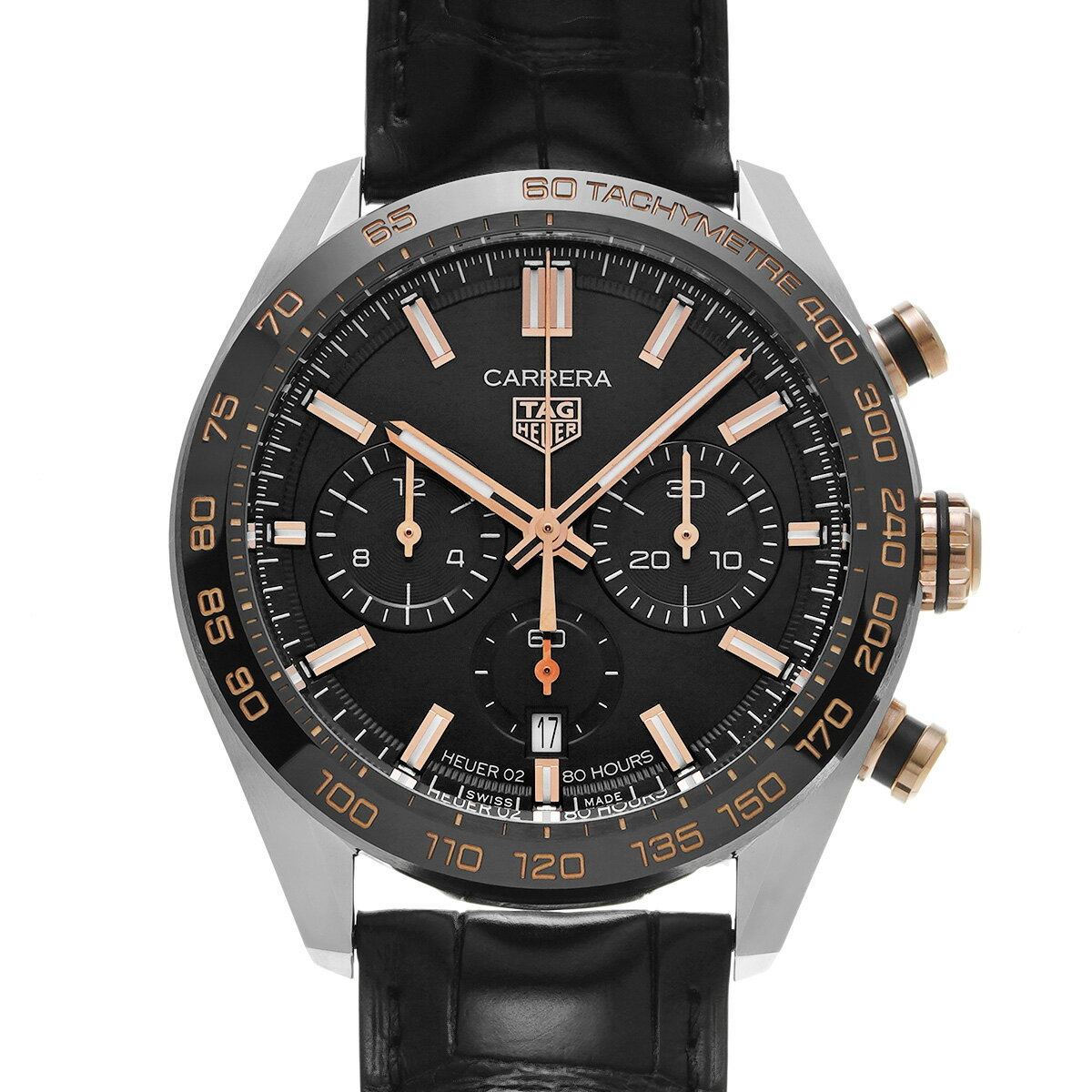 タグ ホイヤー TAG HEUER カレラ クロノグラフ キャリバー02 CBN2A5A.FC6481 ブラック メンズ 腕時計 タグ ホイヤー 時計 高級腕時計 ブランド 【ローン48回払い無金利】【中古】