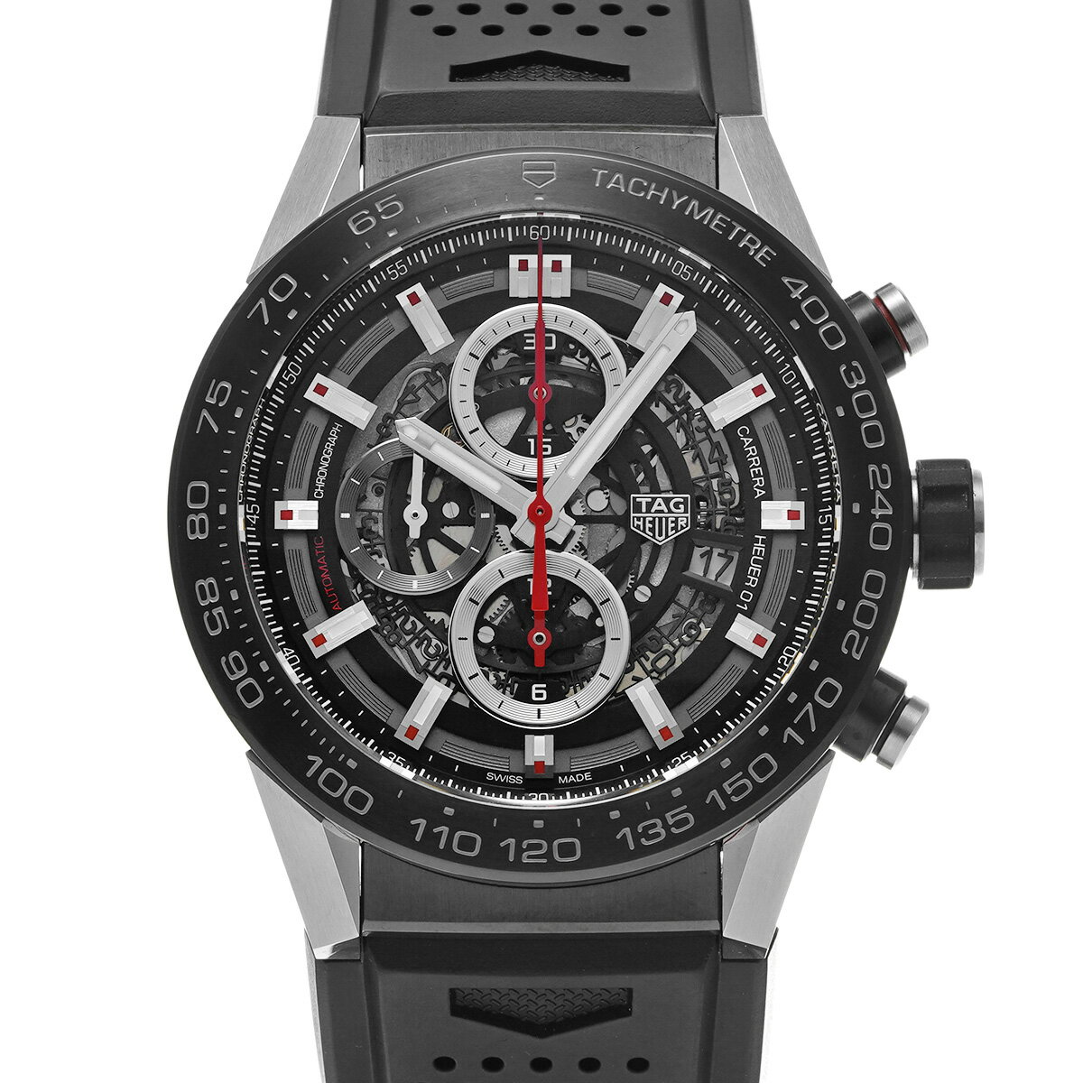 【最大3万円クーポン】タグ ホイヤー TAG HEUER カレラ キャリバーホイヤー01 クロノグラフ CAR2A1Z.FT6044 ブラック メンズ 腕時計 タグ ホイヤー 時計 高級腕時計 ブランド 【ローン60回払い無金利】【中古】