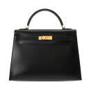 【〜5/3 最大3万円クーポン】エルメス HERMES ケリー 32 外縫い 2WAY ブラック ボックスカーフ レディース ハンドバッグ エルメス バッグ バ...