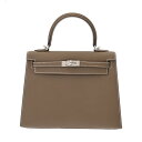 【〜5/3 最大3万円クーポン】エルメス HERMES ケリー 25 外縫い 2WAY エトゥープ ヴォーエプソン レディース ハンドバッグ エルメス バッグ ...