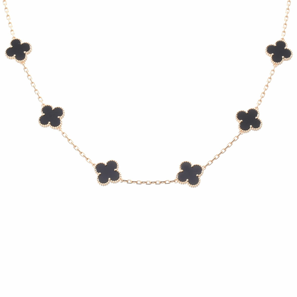 ヴァン クリーフ&アーペル Van Cleef & Arpels ヴィンテージアルハンブラ ネックレス 10P VCARA42700 K18イエローゴールド YG オニキス レディース ネックレス ヴァン クリーフ&アーペル 【ローン36回払い無金利】【中古】のサムネイル