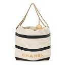 シャネル CHANEL ミニ ハンドバッグ CHANEL22 ホワイト/ブラック AS3980 シャイニーカーフスキン レディース ハンドバッグ chanel ...