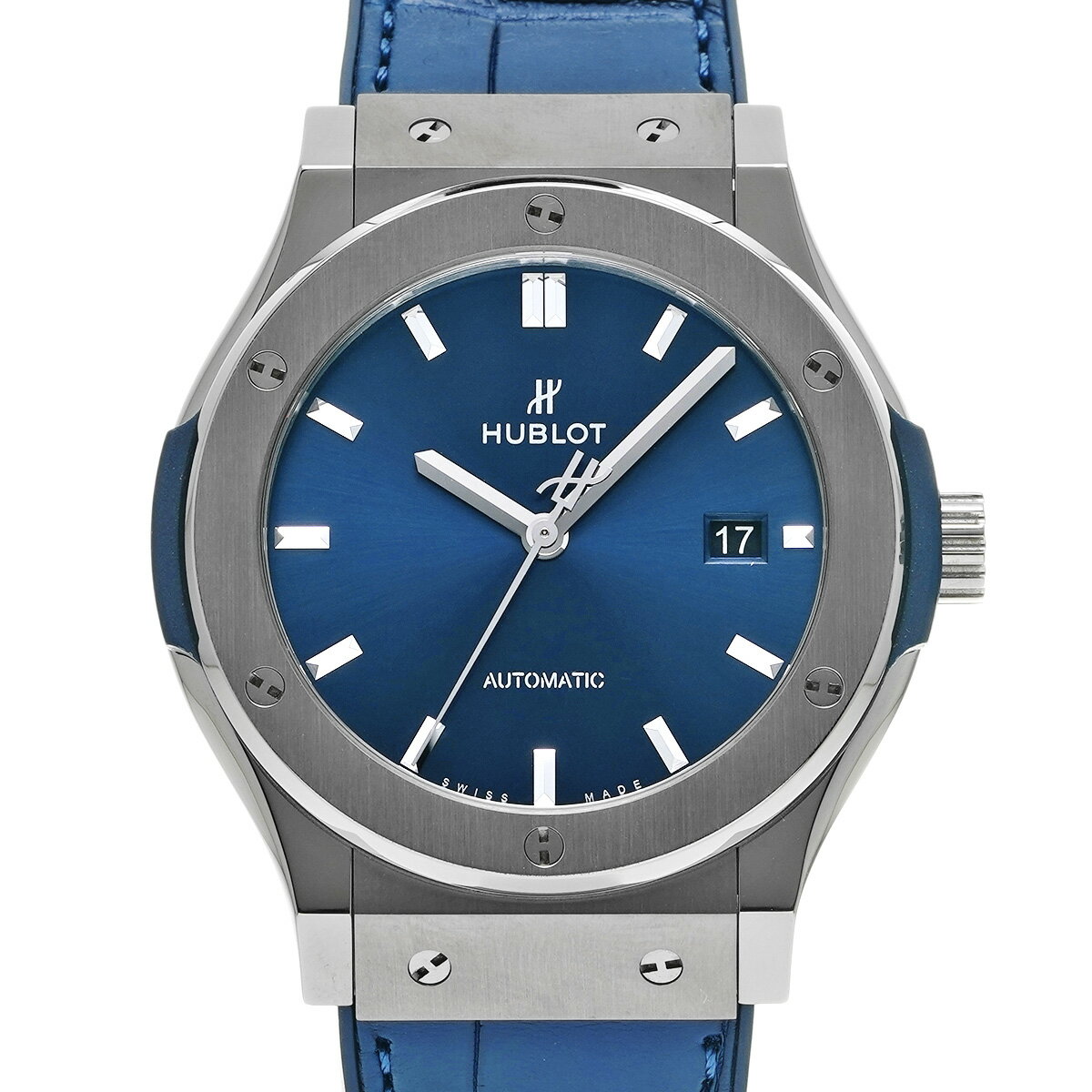 ウブロ HUBLOT クラシックフュージョン チタニウム ブルー 542.NX.7170.LR ブルー メンズ 腕時計 ウブロ 時計 高級腕時計 ブランド 【ローン36回払い無金利】【中古】