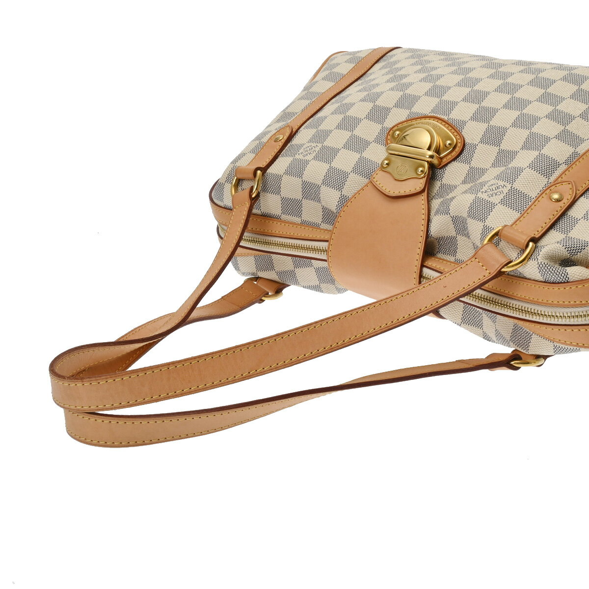 【〜6/27 最大3万円クーポン】ルイ ヴィトン LOUIS VUITTON ダミエアズール ストレーザ PM ホワイト M51186 ダミエキャンバス レディース ショルダーバッグ ヴィトンバッグ バック ブランド 【ローン36回払い無金利】【中古】
