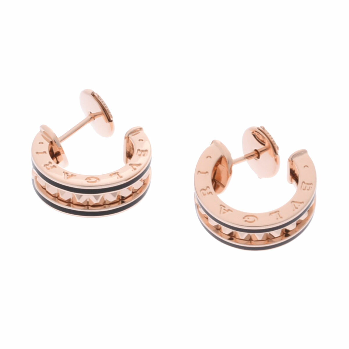 【〜8/11 最大3万円クーポン】ブルガリ BVLGARI B.ZERO1 ロック ピアス K18ピンクゴールド PG/ブラックセラミック レディース ピアス ブルガリ 【ローン36回払い無金利】【中古】