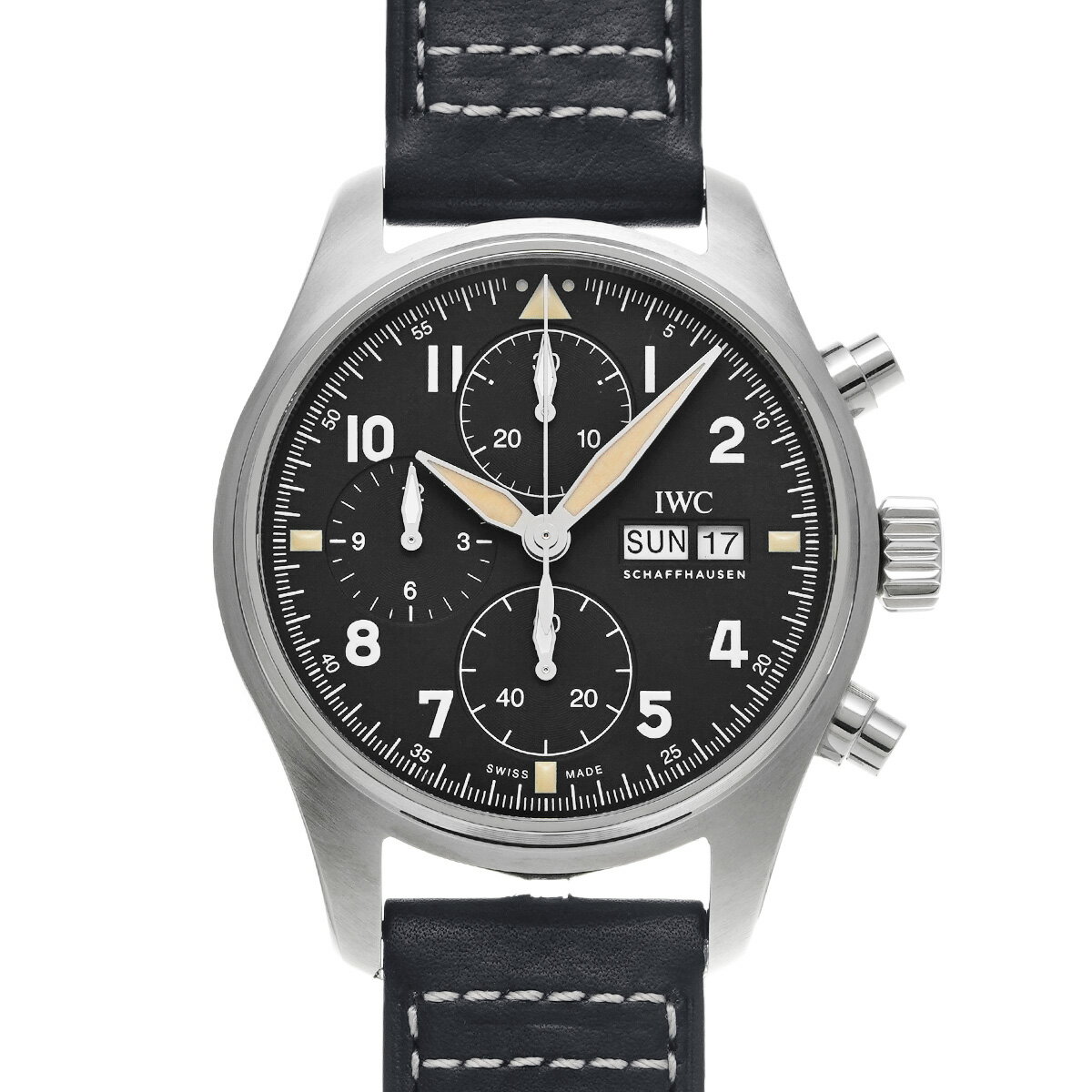 【〜6/27 最大3万円クーポン】IWC パイロットウォッチ クロノグラフ スピットファイア IW387901 ブラック メンズ 腕時計 IWC 時計 高級腕時計 ブランド 【ローン36回払い無金利】【中古】