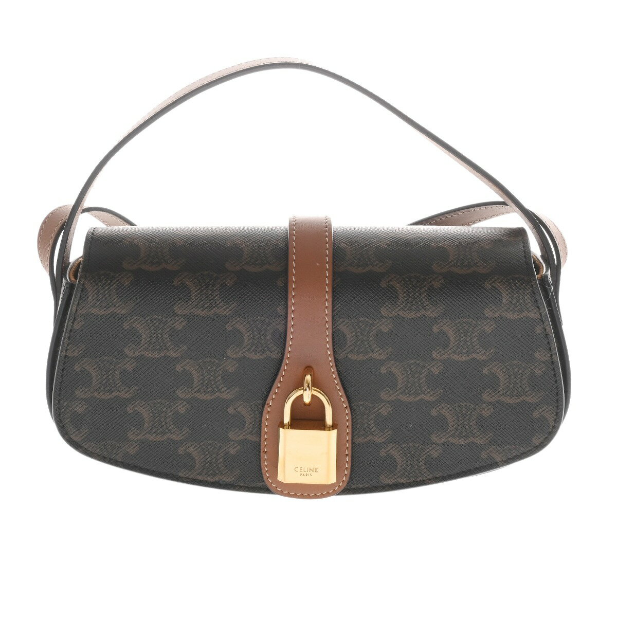 【〜11/27 最大3万円クーポン】セリーヌ CELINE ストラップ付きクラッチバッグ タブー タン 10I592DQ2.04LU トリオンフ キャンバス/カーフ レディース ショルダーバッグ セリーヌ ショルダーバッグ バック ブランド 【ローン48回払い無金利】【中古】