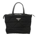 プラダ PRADA ミニ パデッド トートバッグ Re-Nylon ブラック ナイロン レディース トートバッグ プラダ トートバッグ バック ブランド 【ローン36回払い無金利】【中古】